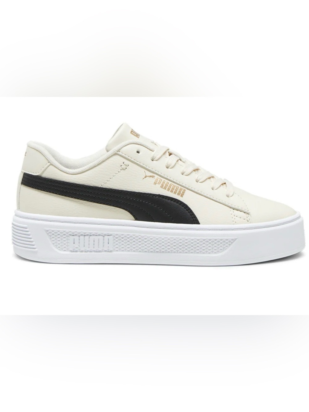 Puma Off-White Low-Top Leather Sneakers